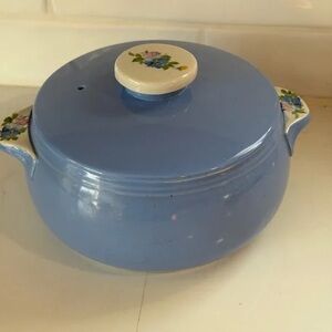 Blue Floral Ceramic Casserole Dish